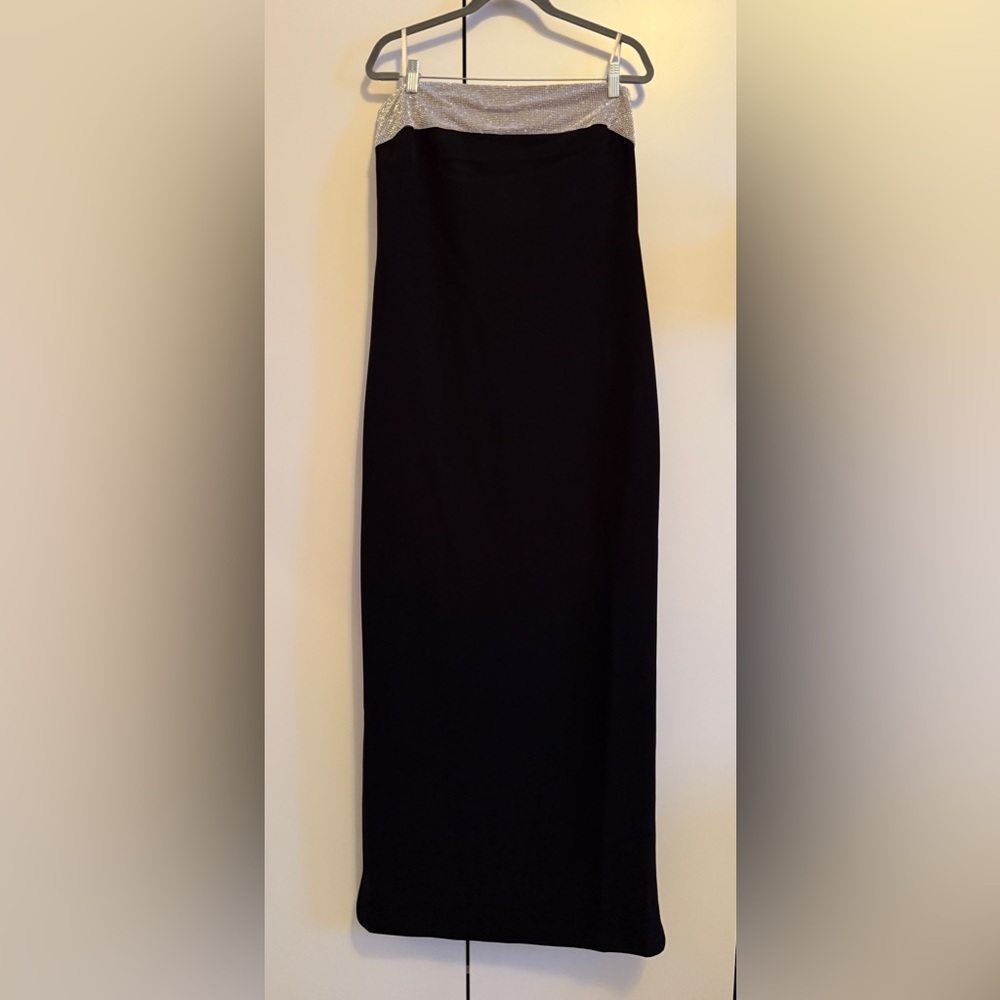 Chic Black and Silver Maxi Dress